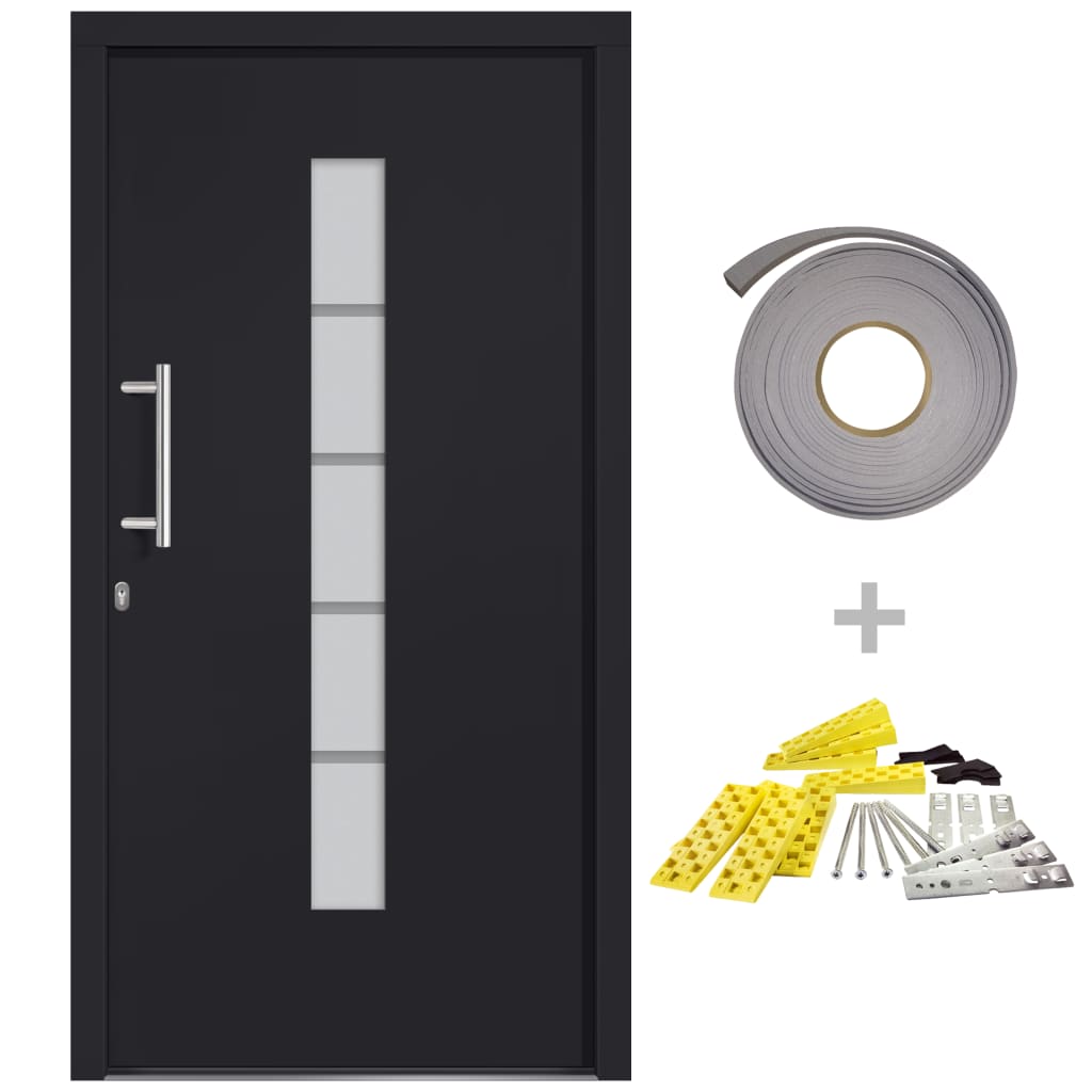 Haustür Aluminium und PVC Weiß 100x210 cm