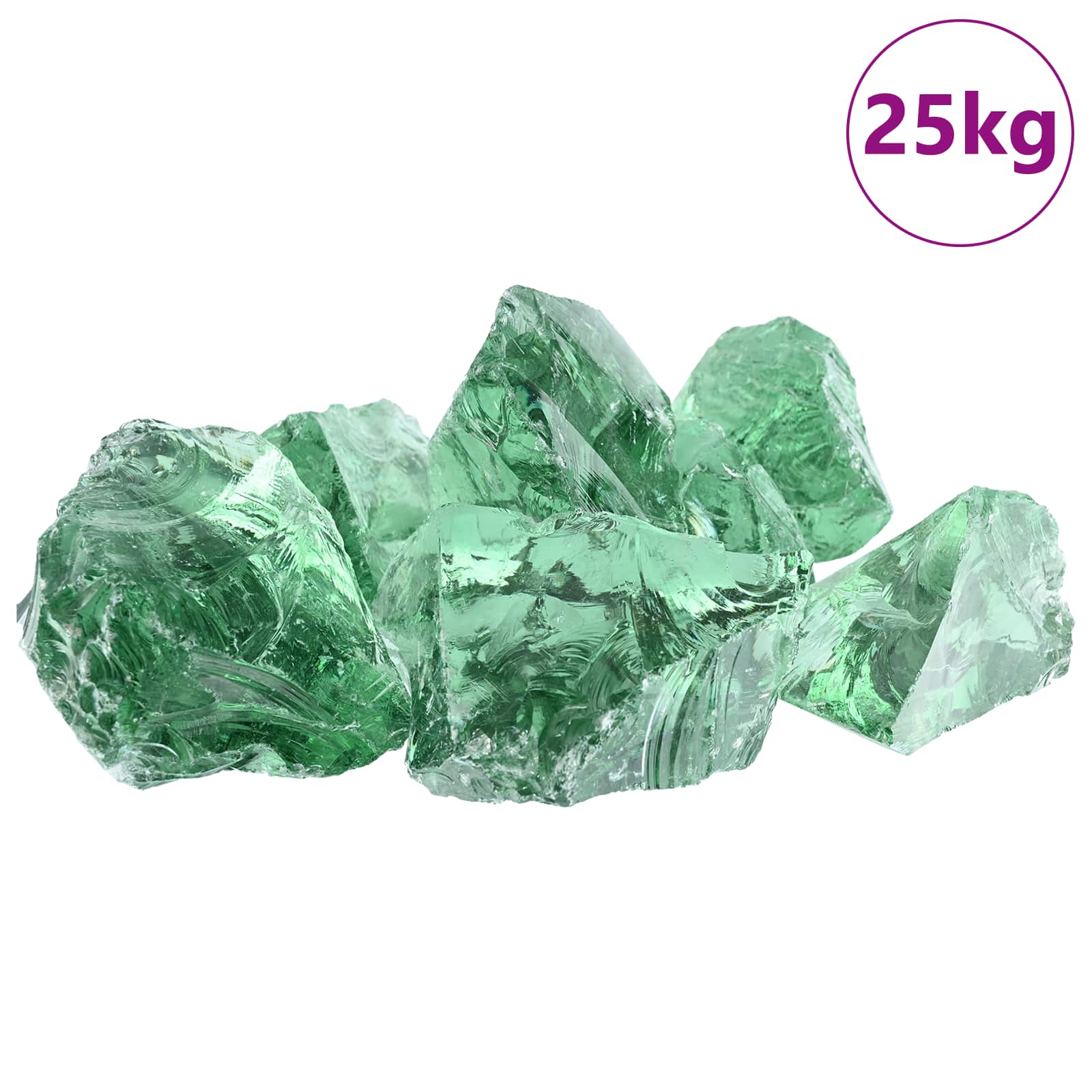 Gabionensteine aus Glas Grün 60-120 mm 25 kg