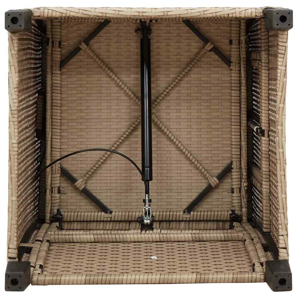 Gartensessel mit Beistelltisch Verstellbar Schwarz Poly Rattan