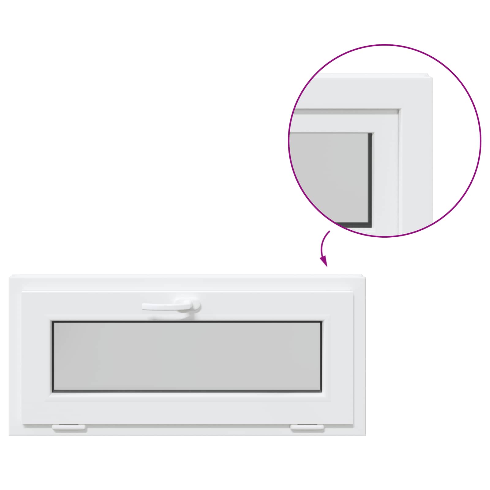 Kellerfenster RISOR 60 x 40 cm PVC und Glas Weiß
