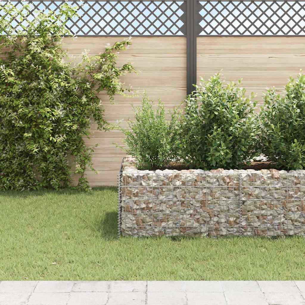 Gabionen-Hochbeet Stahl 360×90×100 cm