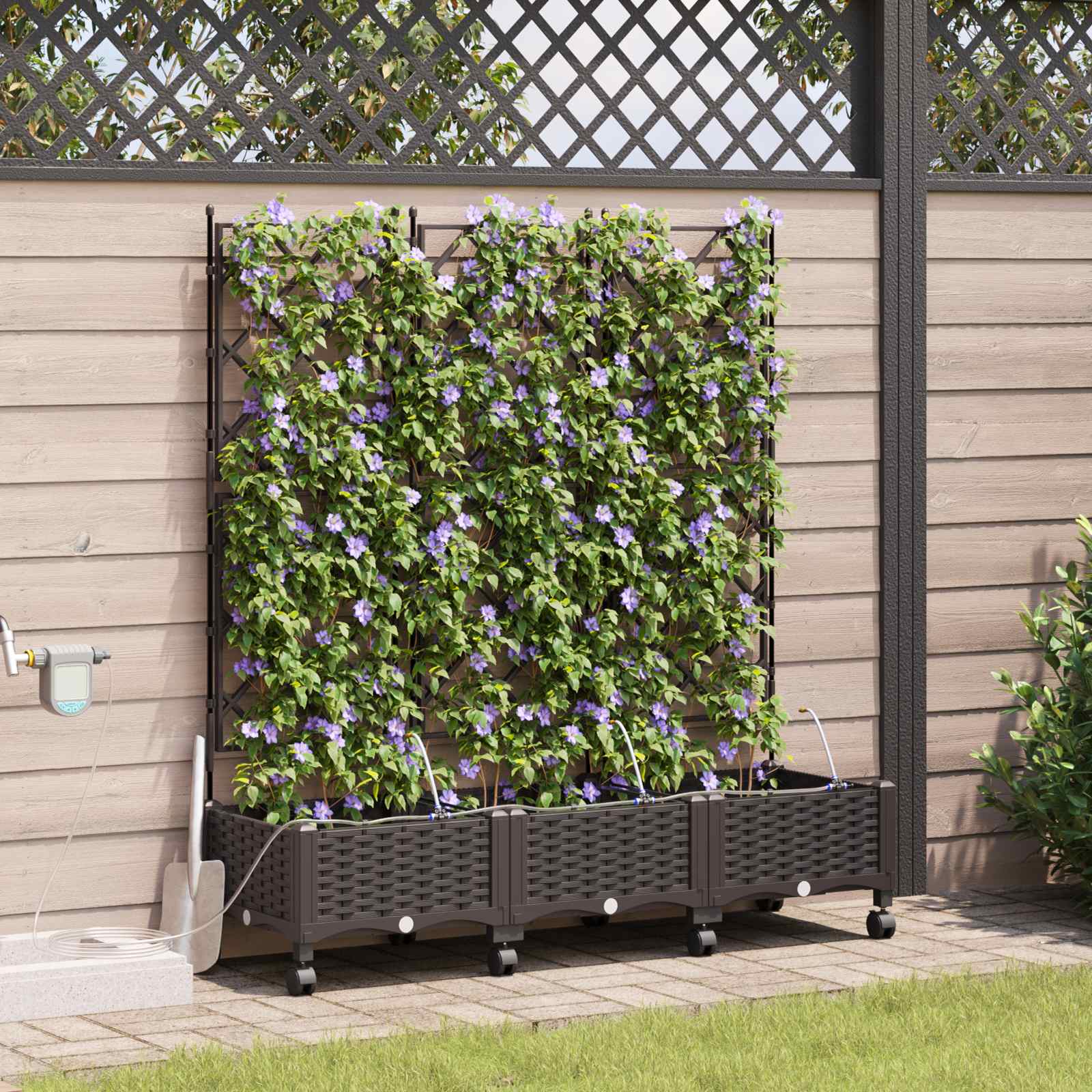 Garten-Pflanzgefäß 4 Stk. Braun 160 x 40 x 22 cm PP