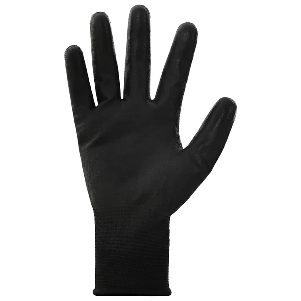 Arbeitshandschuhe 12 pcs Schwarz 7 / S Polyester