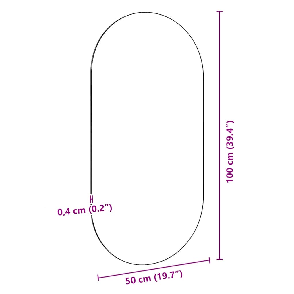 Spiegel mit LED-Leuchten 60x30 cm Glas Oval