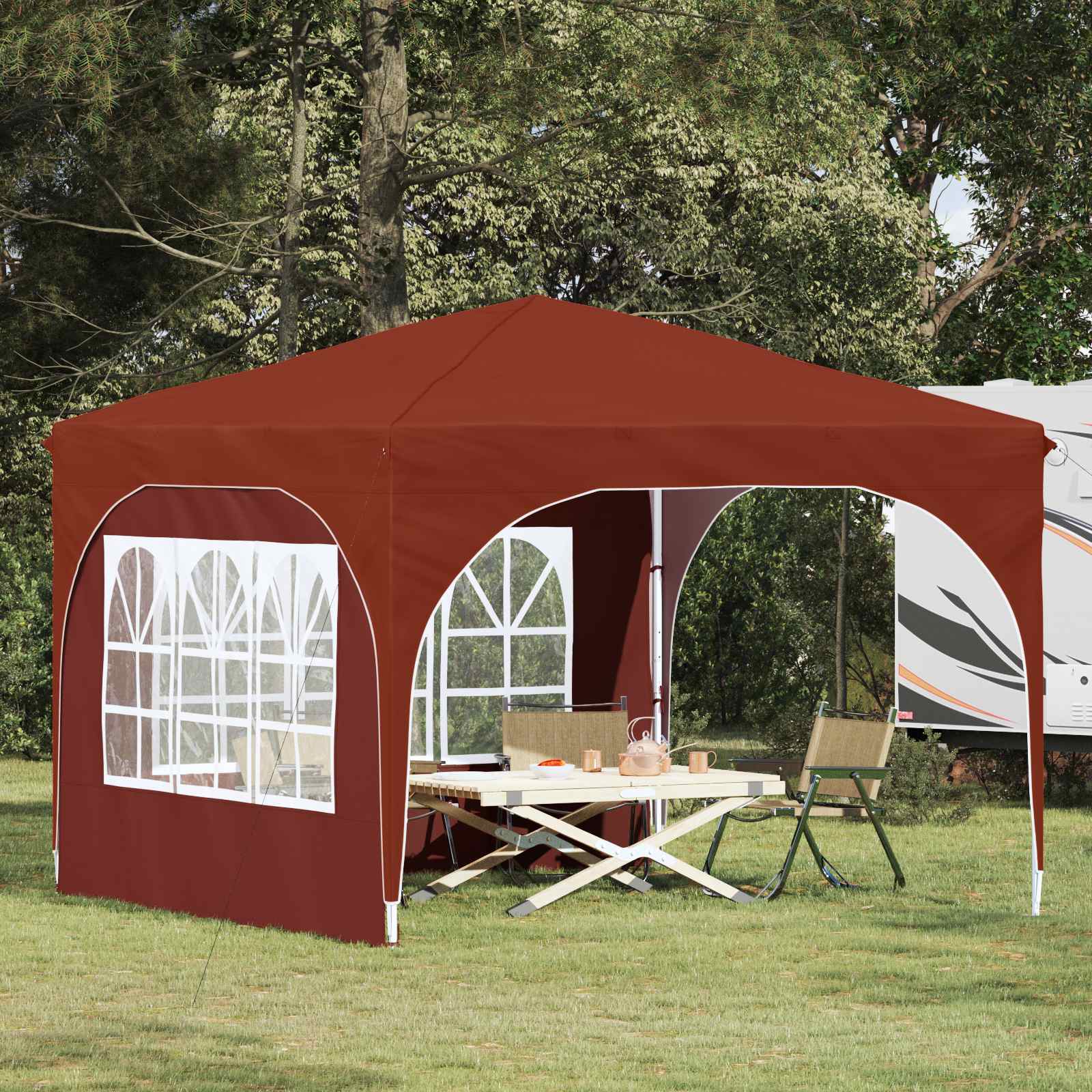 Pop-up Partyzelt 290 x 290 x 245 cm Creme