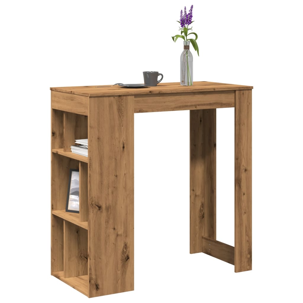 Bartisch Schwarz Eichen-Optik 102 x 50 x 103,5 cm Holzwerkstoff