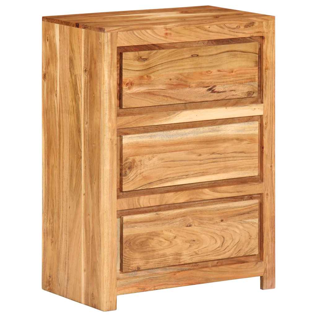 Schubladenschrank 60x33x75 cm Massivholz Akazie