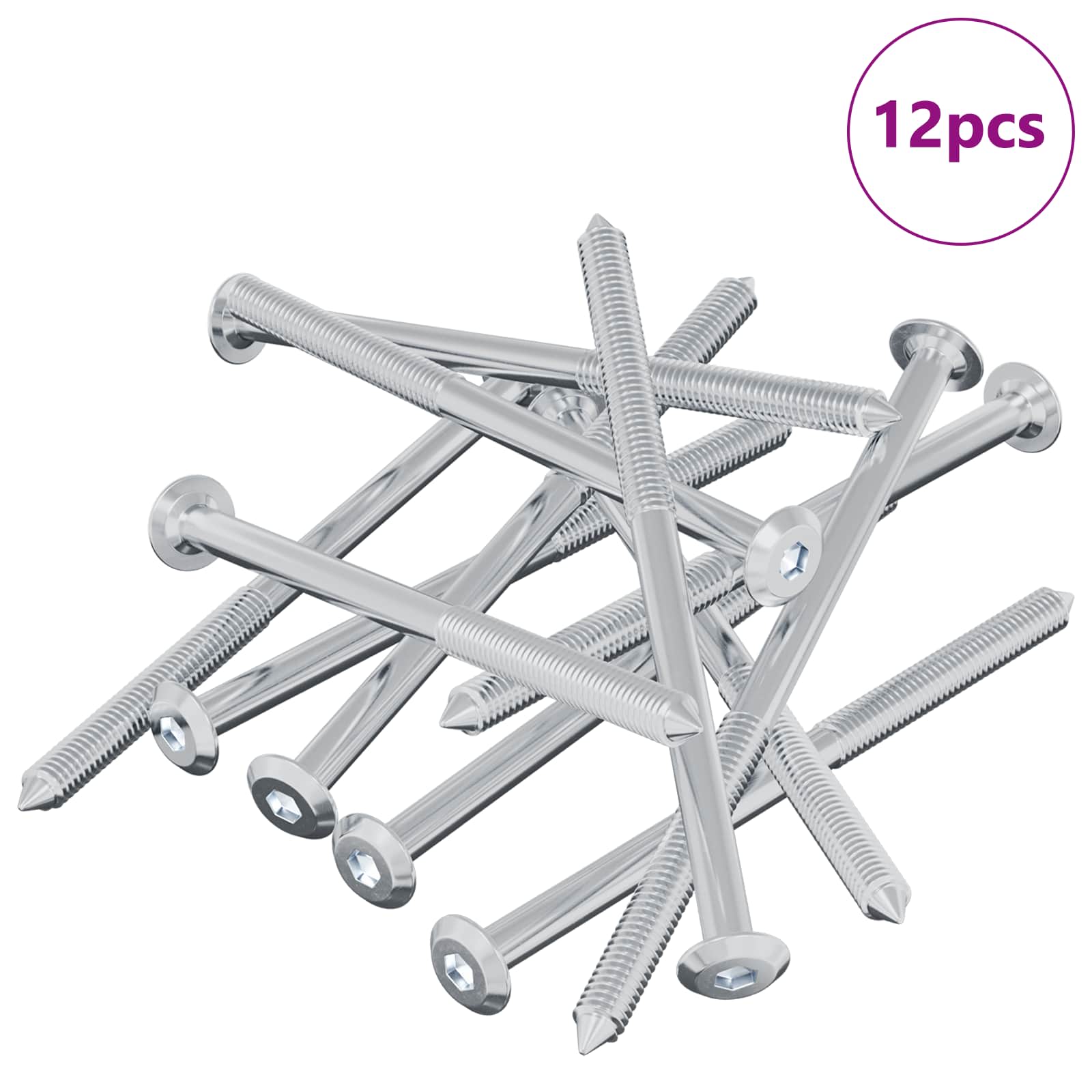Schraube 2 pcs Silber M6 x 50 mm Stahl