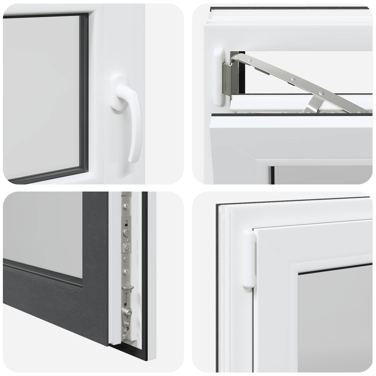 Kellerfenster RISOR 50 x 50 cm PVC und Glas Weiß