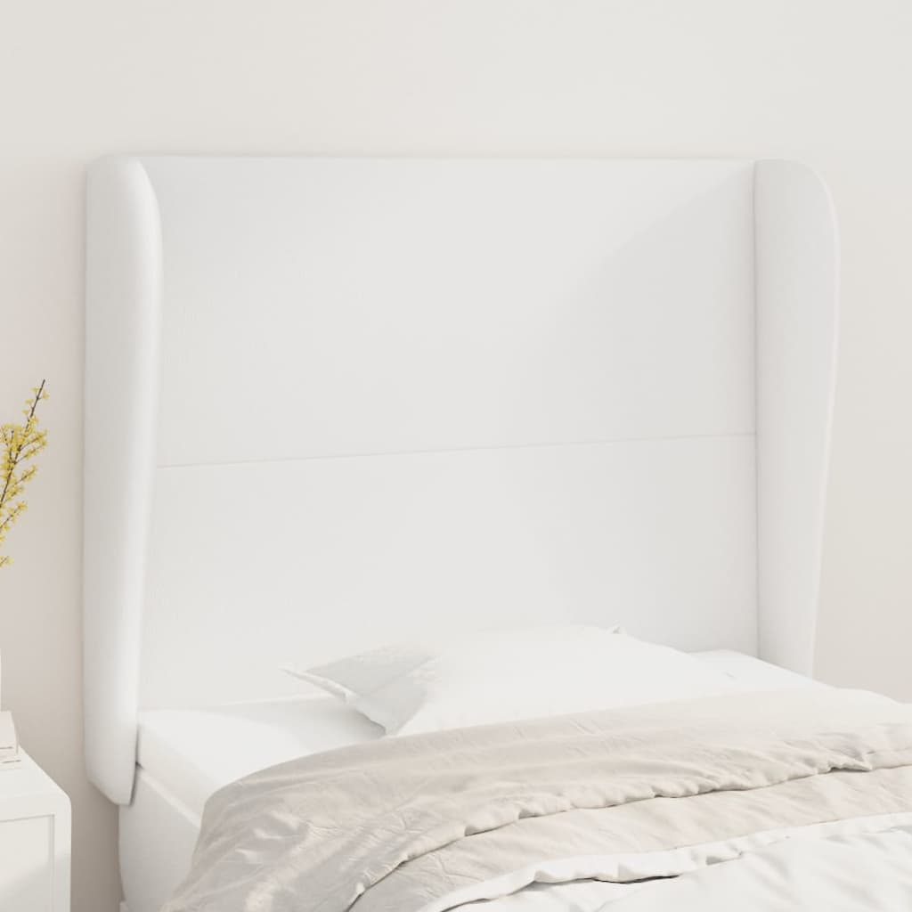 Kopfteil mit Ohren Creme 83x23x78/88 cm Kunstleder