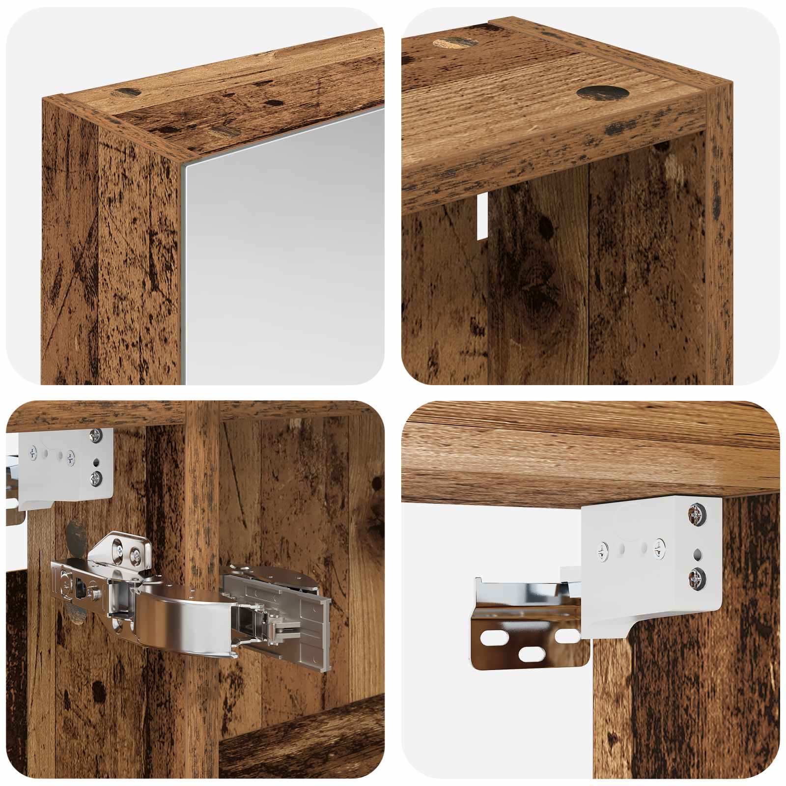 Badezimmerschrank-Set 3 pcs 80 x 10,5 x 50 cm Holzwerkstoff