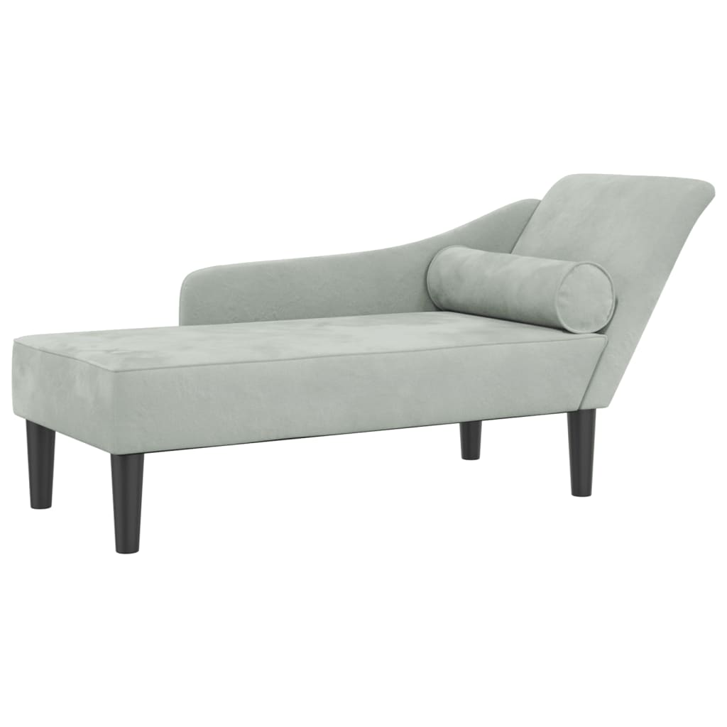 Chaiselongue mit Kissen Rosa Samt