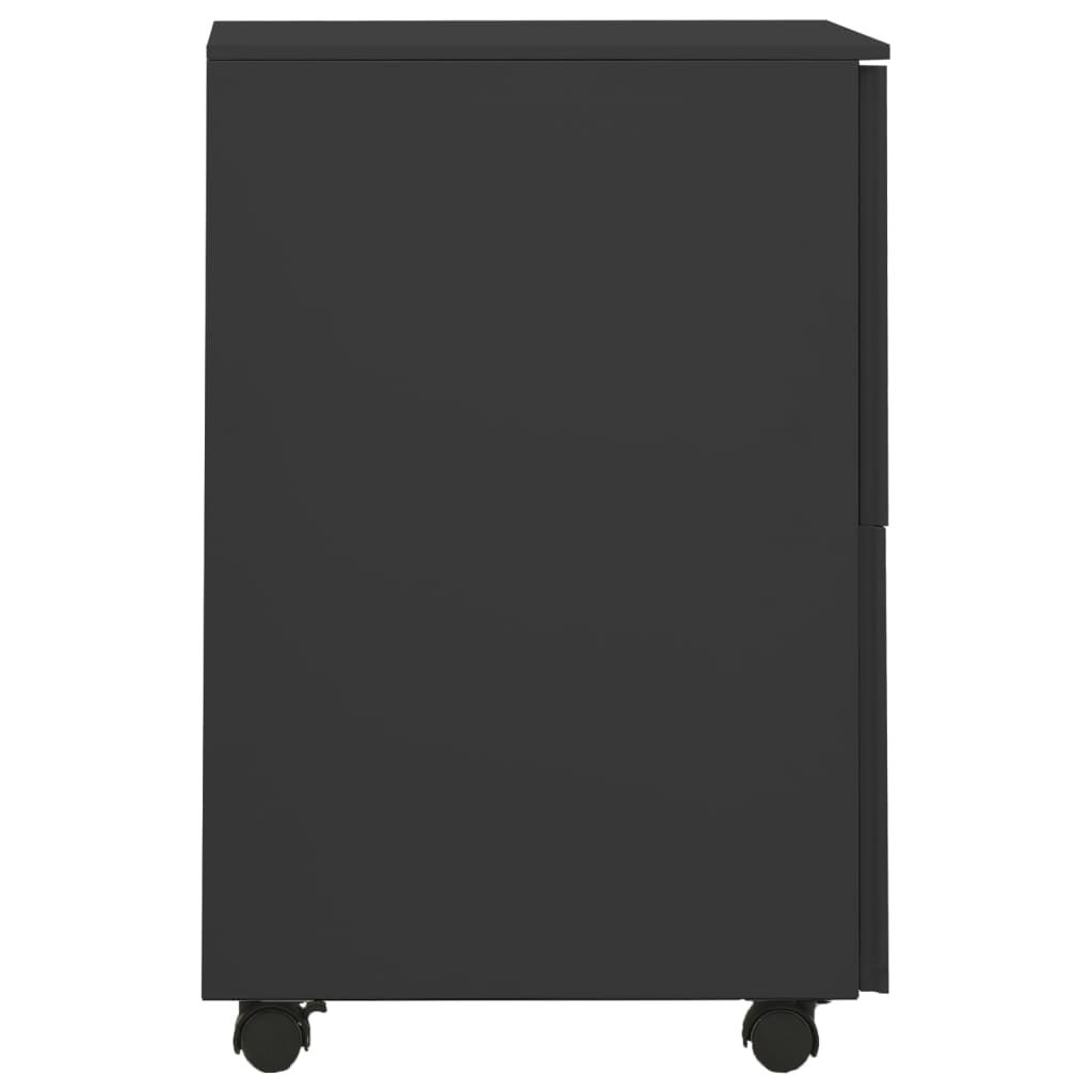 Aktenschrank mit Rollen Weiß 39x45x67 cm Stahl
