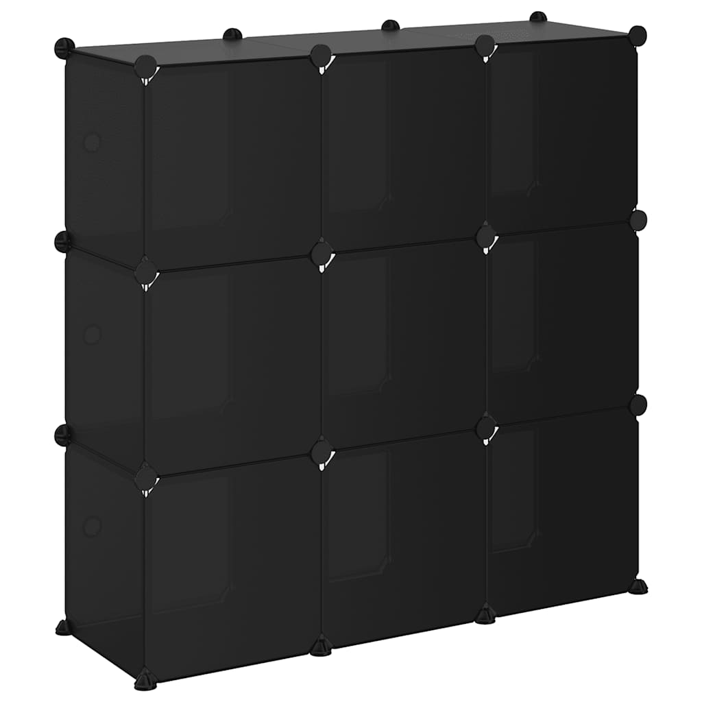 Regalsystem mit 12 Würfeln Schwarz PP