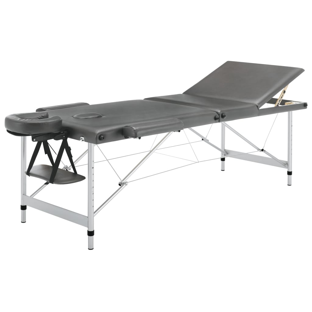 Massagetisch mit Aluminiumrahmen, faltbar 3 Zonen Creme-Weiß
