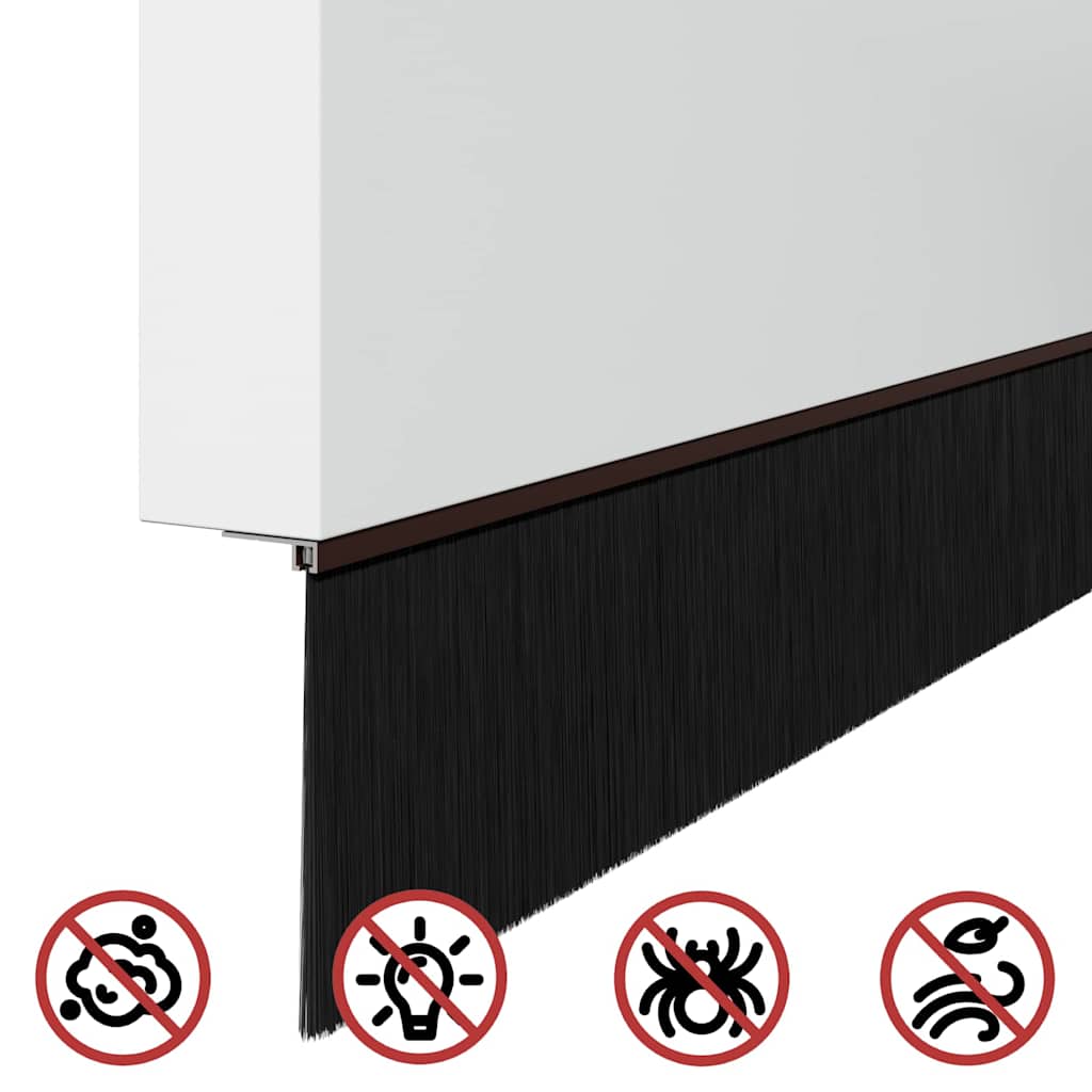 Selbstklebende Türbürstendichtungen 2 pcs Braun 100 cm