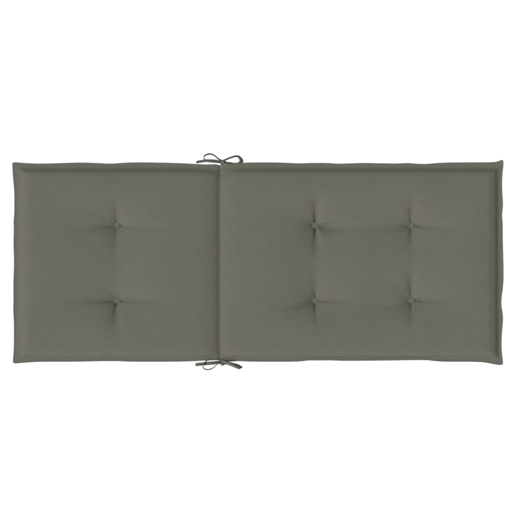 Hochlehner-Auflagen 2 Stk. Melange Anthrazit 120x50x7cm Stoff
