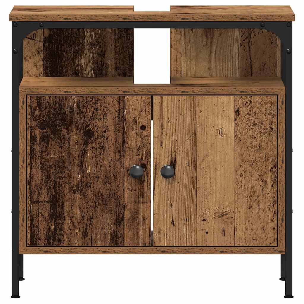 3-tlg. Badmöbel-Set Räuchereiche Holzwerkstoff