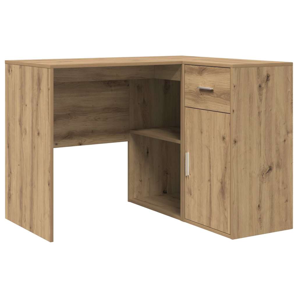 Eck-Schreibtisch Schwarz Eichen-Optik 102 x 88 x 75 cm