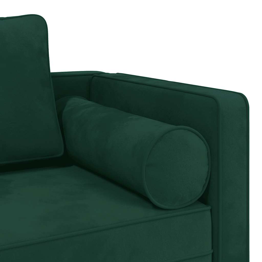 Chaiselongue mit Kissen Blau Samt