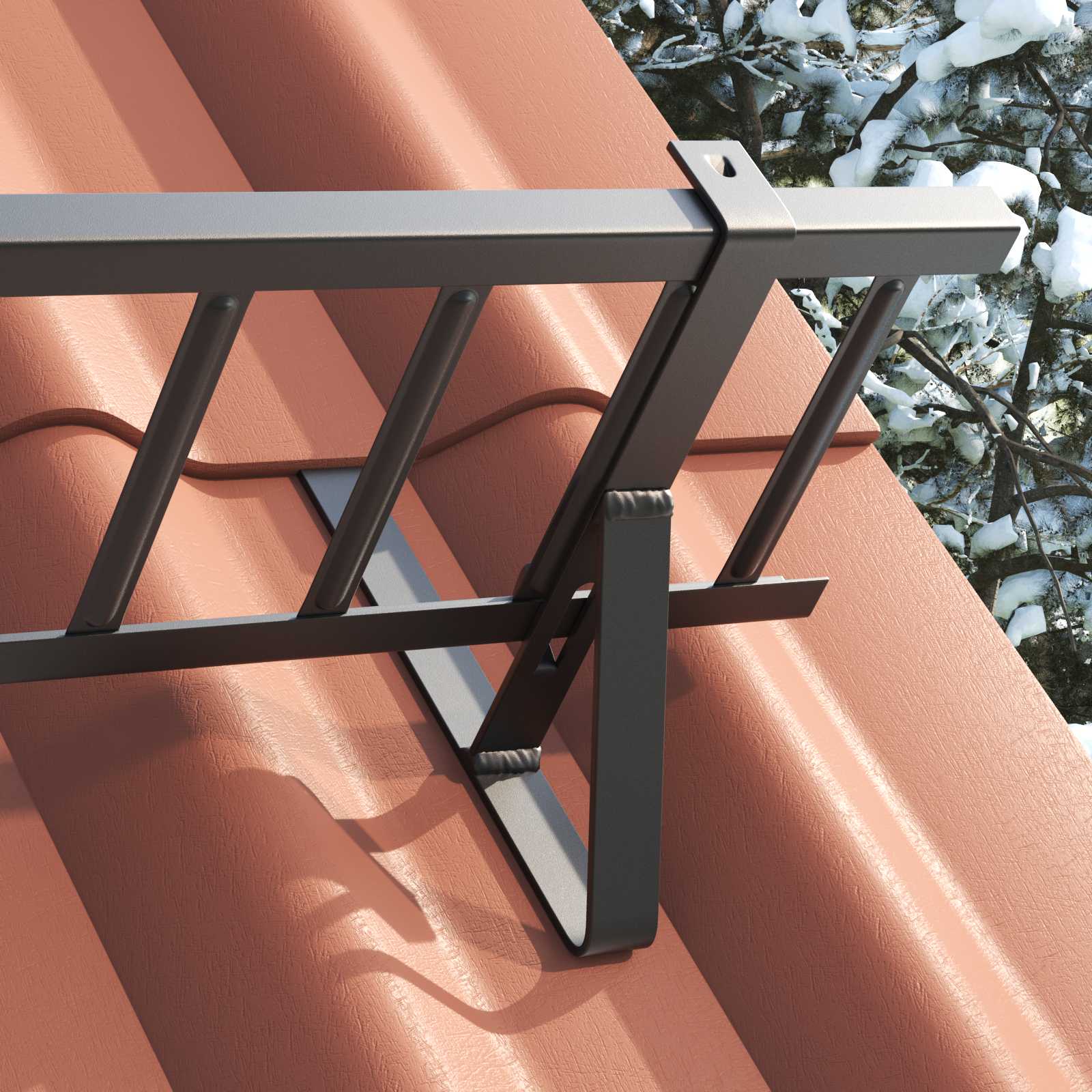 Dachschneeschild Anthrazit 100 x 29,5 x 34,5 cm Stahl
