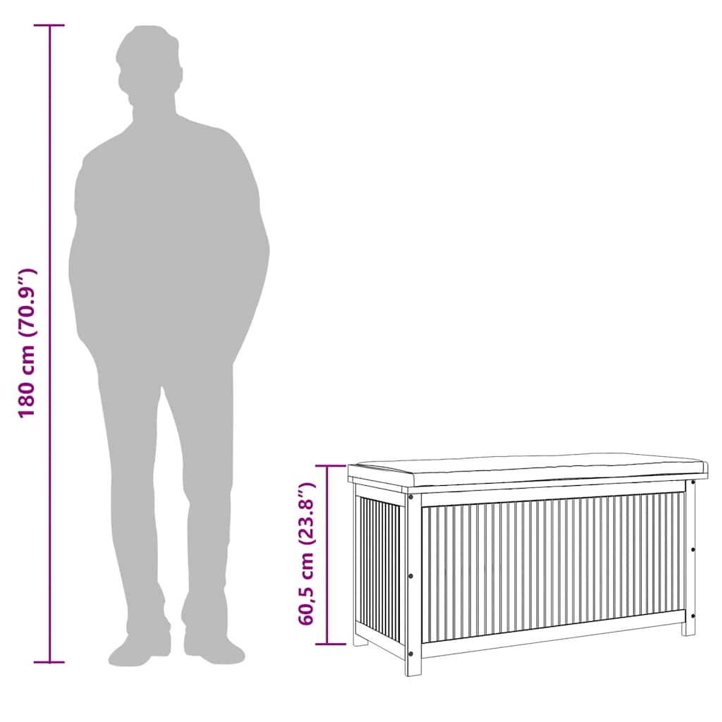 Outdoor-Kissenbox 60x50x61 cm Massivholz Akazie