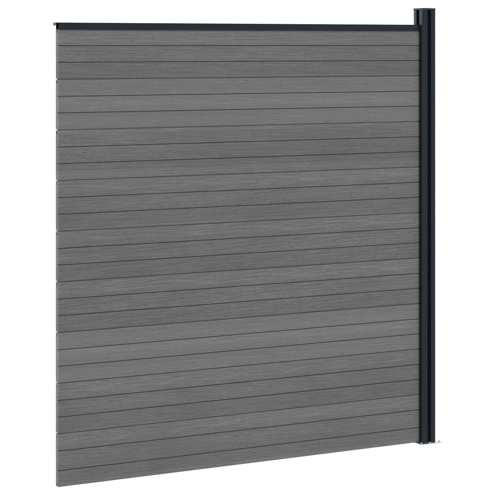 Zaunelement WPC 180x186 cm Schwarz
