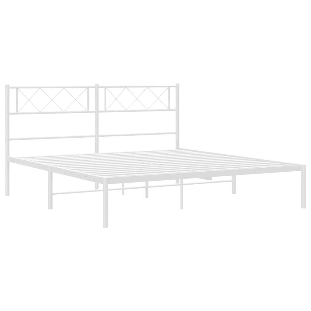 Bettgestell mit Kopfteil Metall Schwarz 100x190 cm