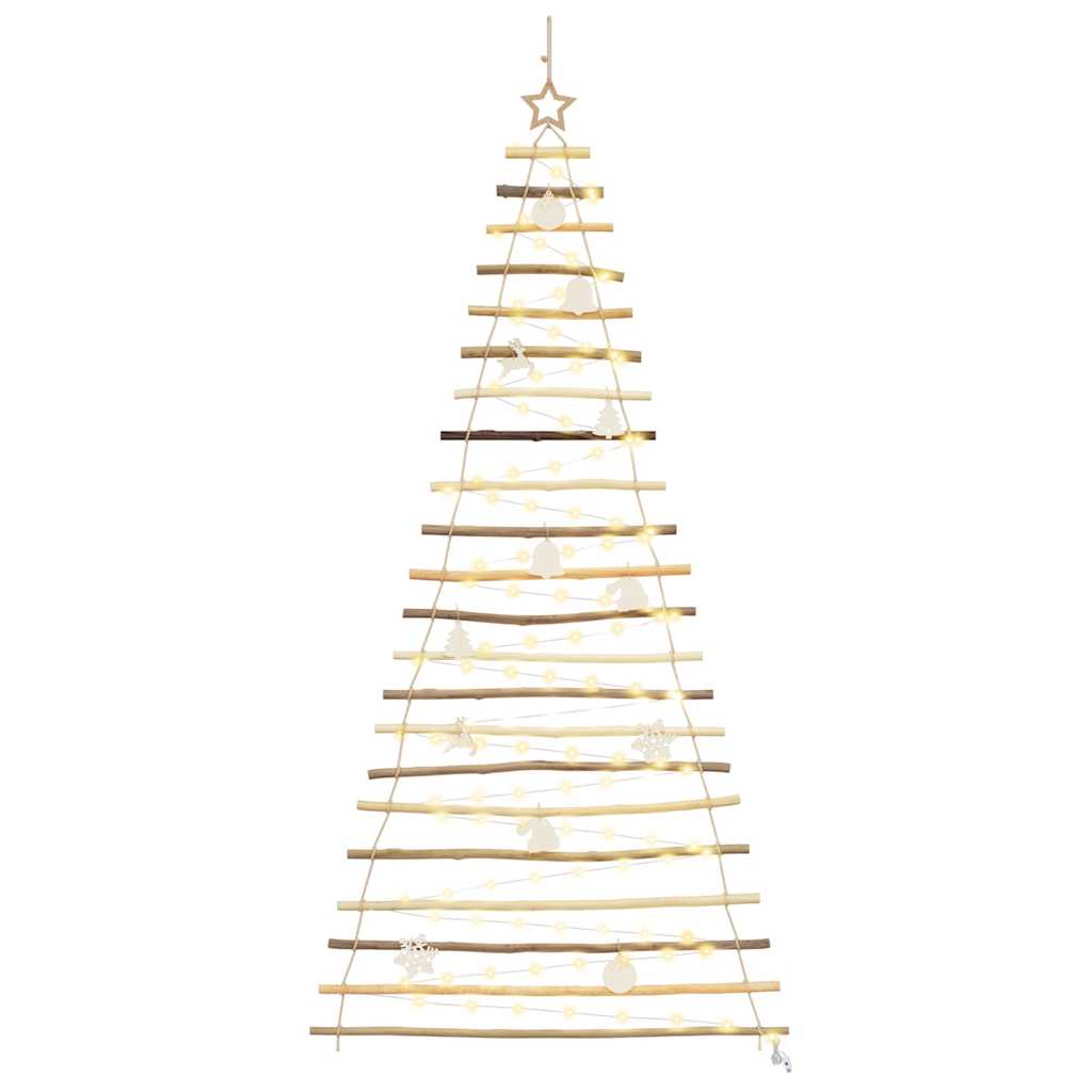Weihnachtsbaum mit 30 LEDs Natur 90 cm Massives Eschenholz