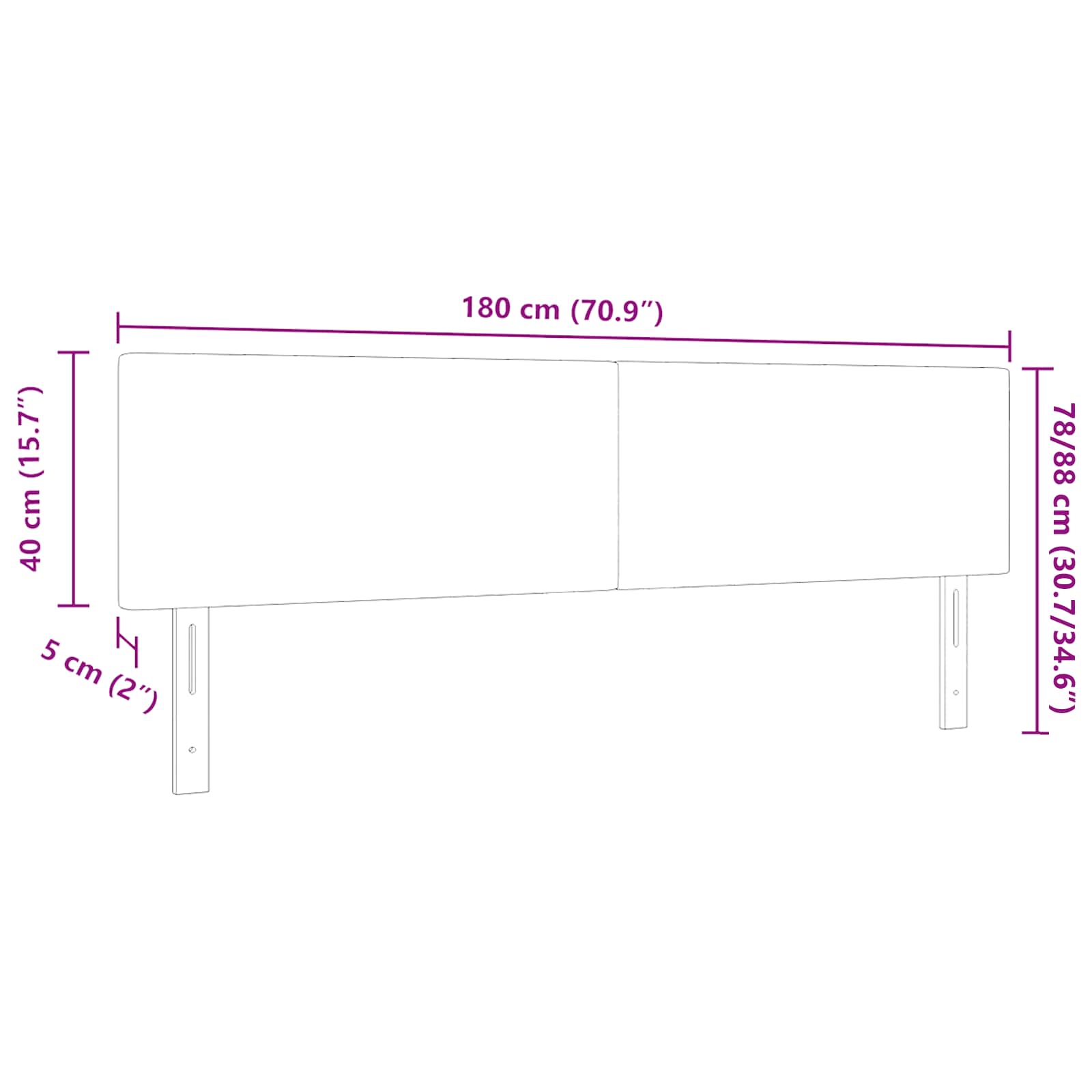 Kopfteil Hellgrau 80 cm Cordstoff