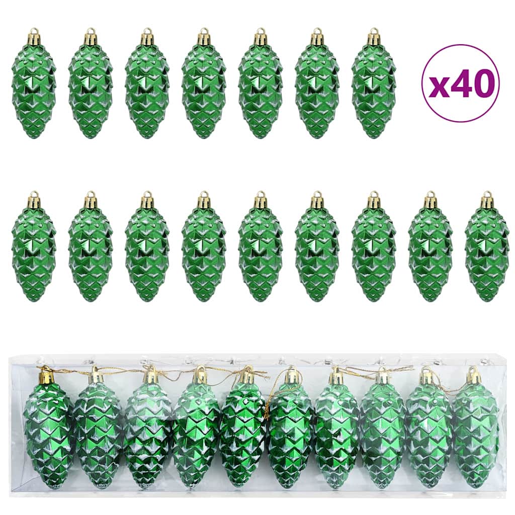 Weihnachts-Tannenzapfen Ball 40 pcs Silber Kunststoff