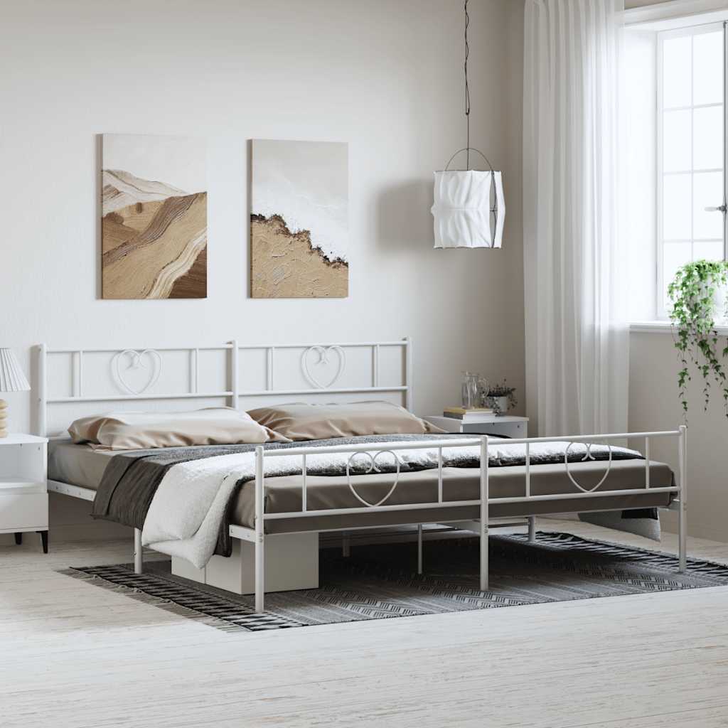Bettgestell mit Kopfteil Metall Schwarz 100x190 cm