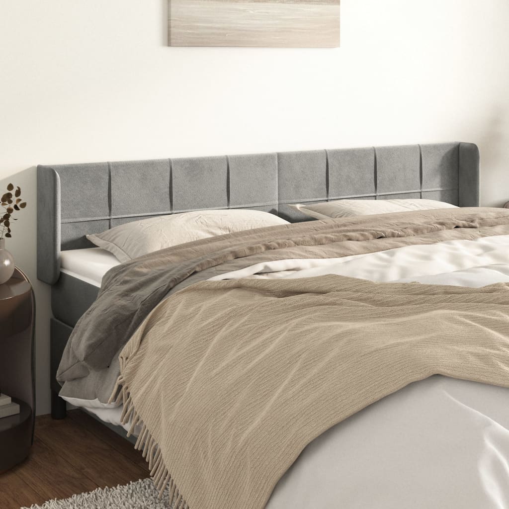 Kopfteil mit Ohren Dunkelblau 93x16x78/88 cm Samt