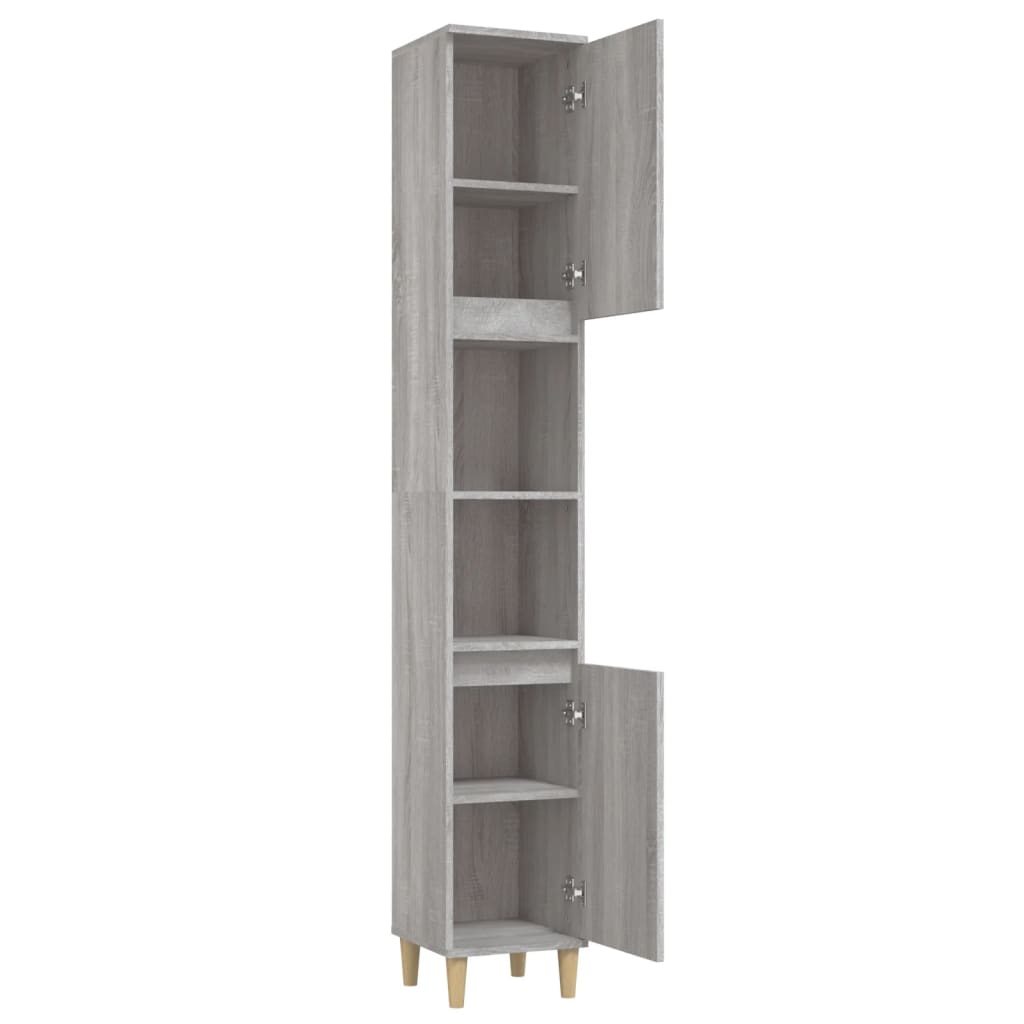 Badschrank Weiß 30x30x190 cm Holzwerkstoff