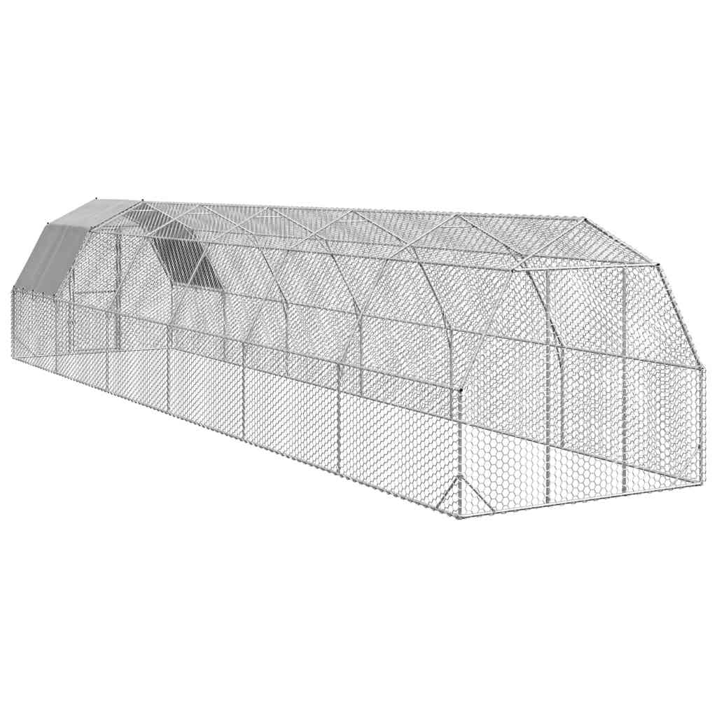 Hühnerstall mit Dach 2,5x4x2,25 m Verzinkter Stahl