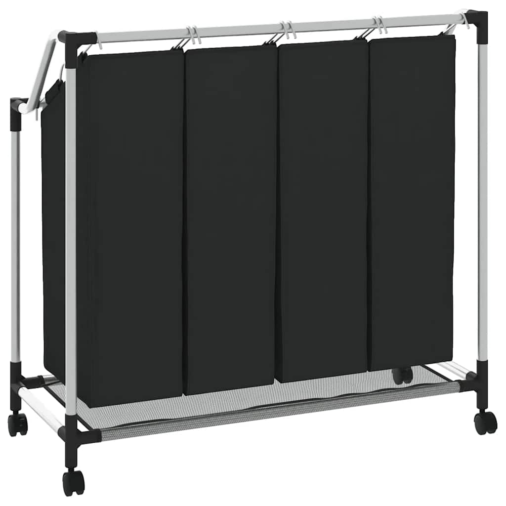 4 Fächer Schwarz Wäschesortierer