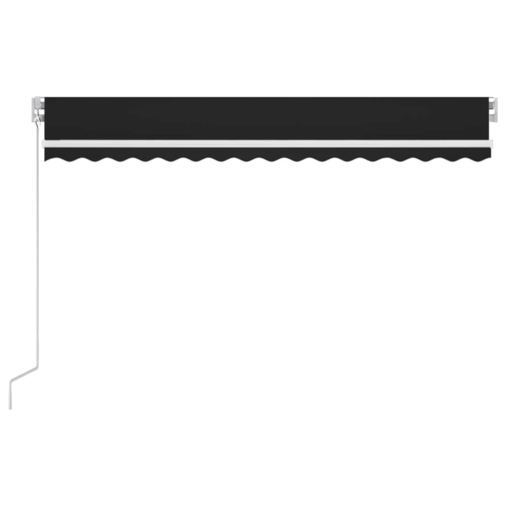 Markise Manuell Einziehbar mit LED 300x250 cm Blau und Weiß