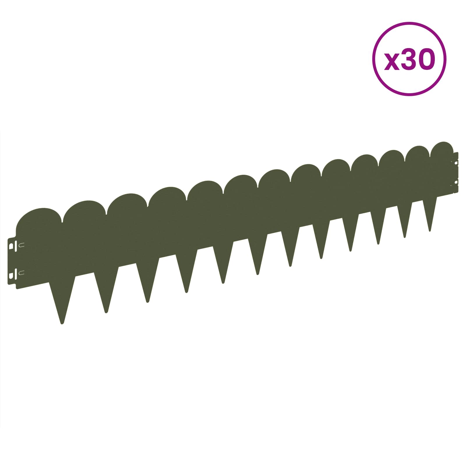 Raseneinfassung 10 pcs 103 x 15 cm Stahl Schwarz