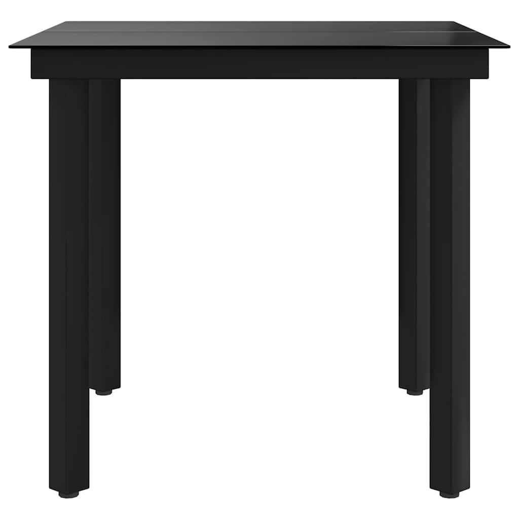Garten-Esstisch Schwarz 160x80x74 cm Stahl und Hartglas