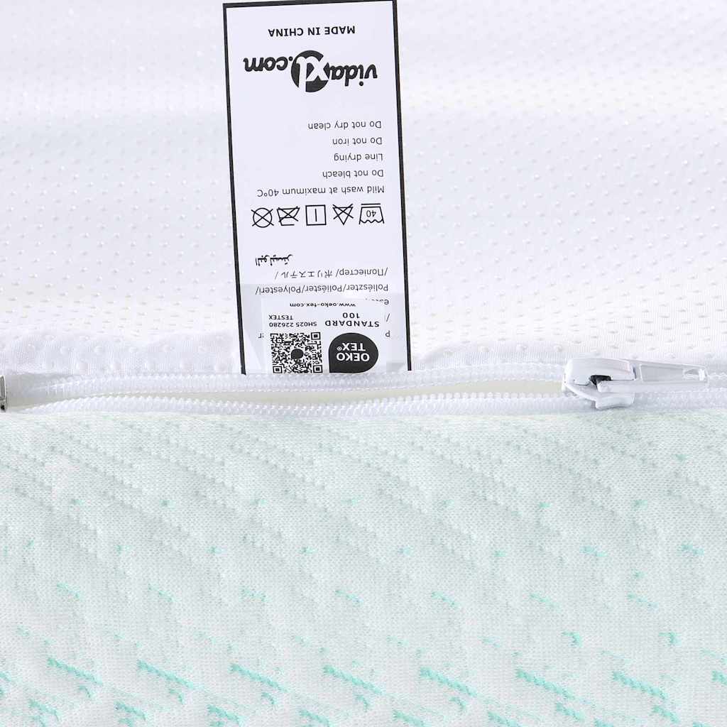 Matratzenauflage Weiß und Grün 80 x 200 cm Jacquard Stoff