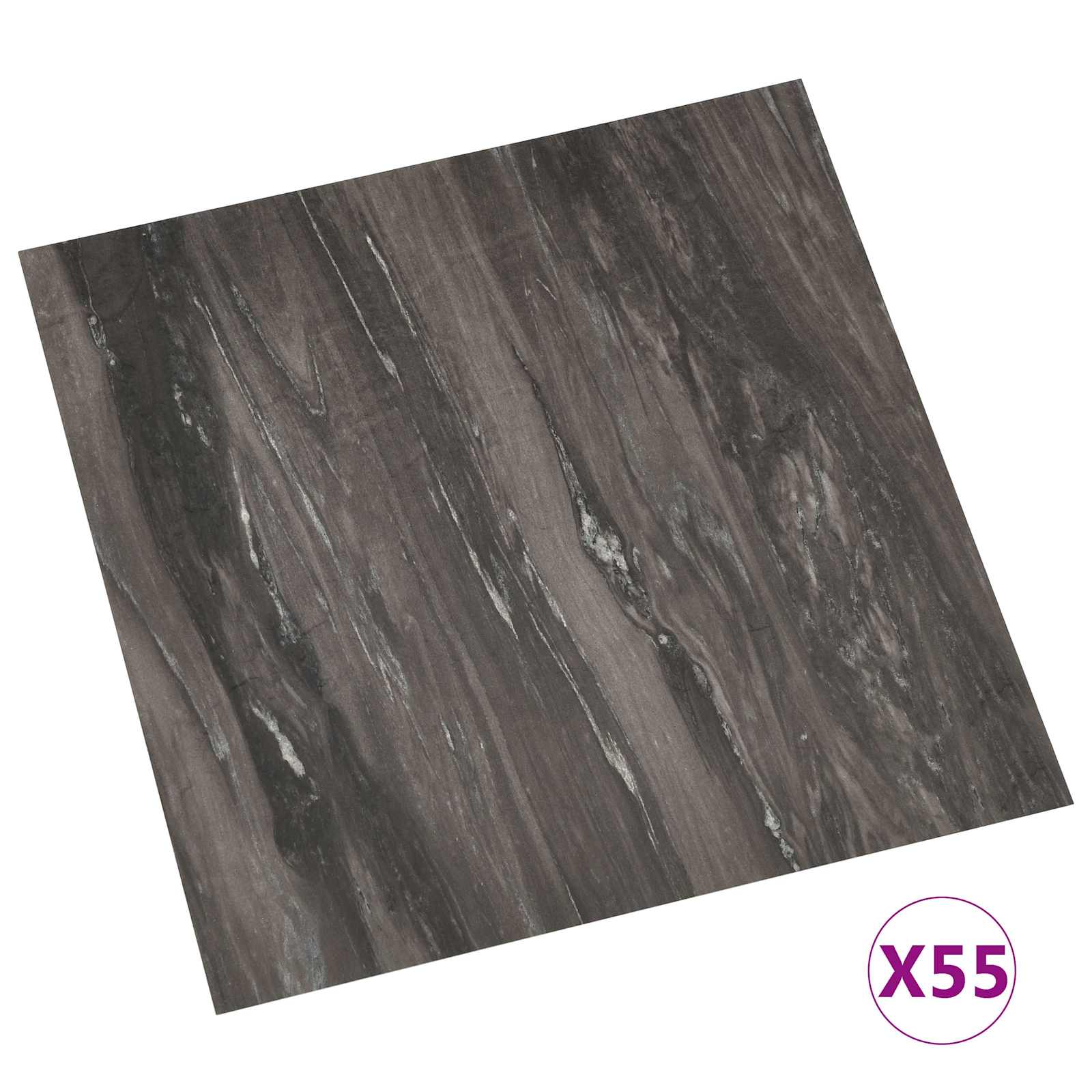 Bodenplanken 55 pcs Schwarz 5,11 m² PVC