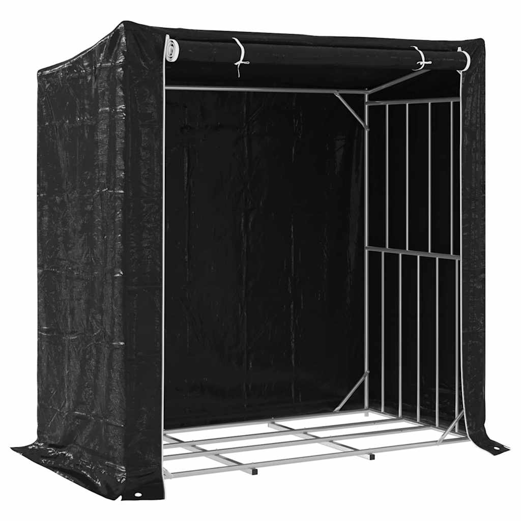 Brennholzregal mit Regenschutz 100,5x40,5x110,5 cm