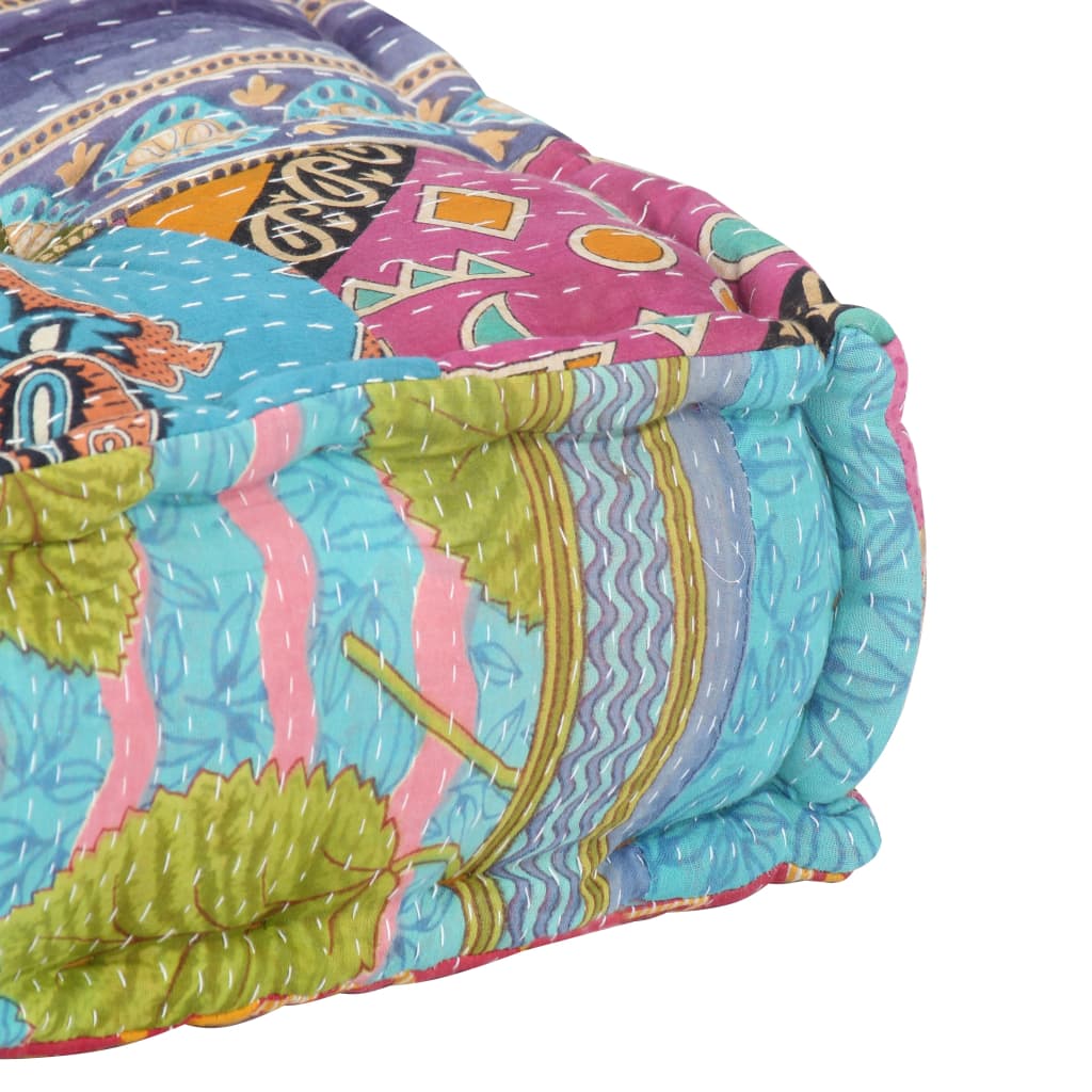 2-Sitzer Modularer Pouf Patchwork Stoff