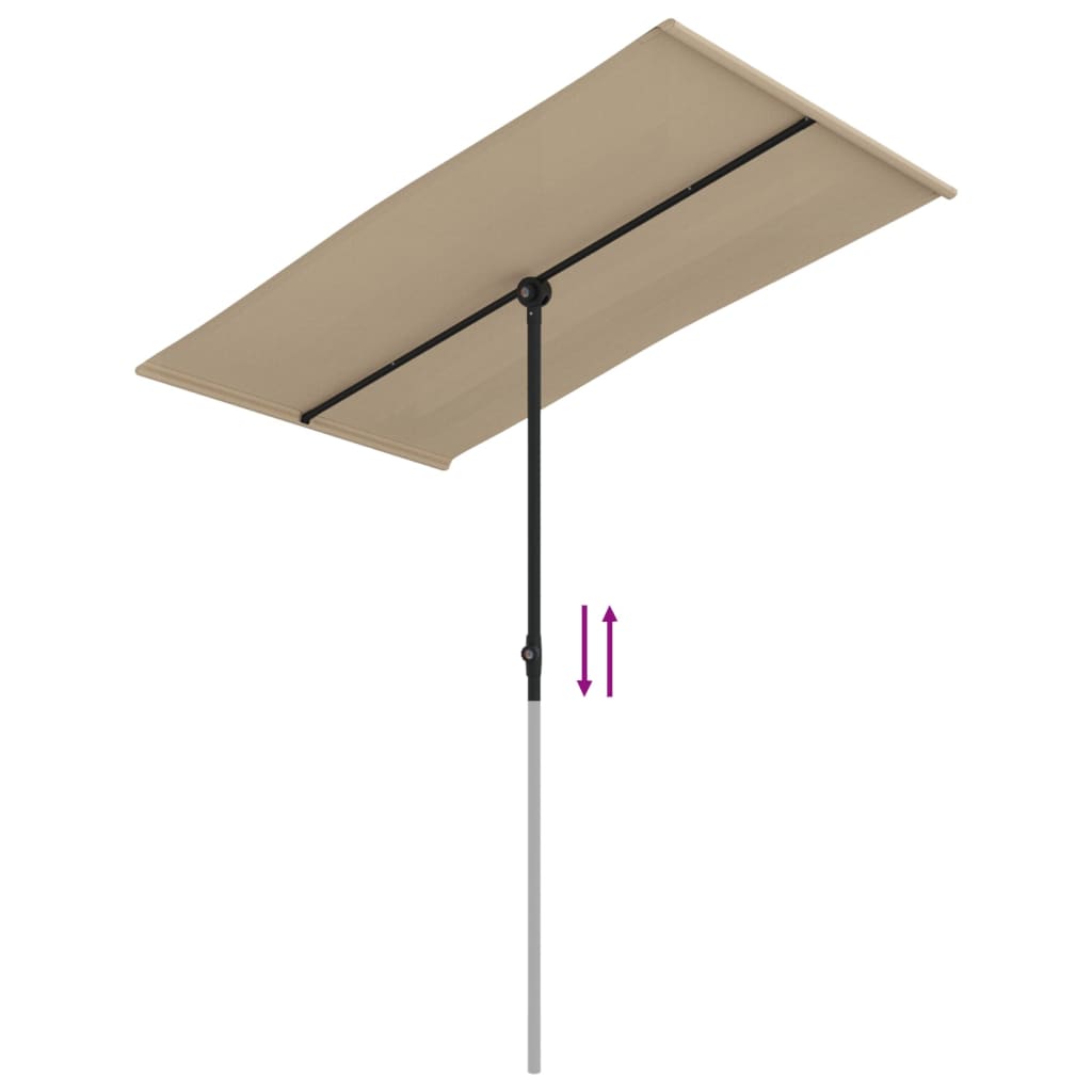 Sonnenschirm mit Aluminium-Mast 180x110 cm Bordeauxrot