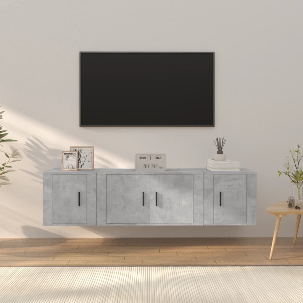 3-tlg. TV-Schrank-Set Weiß Holzwerkstoff