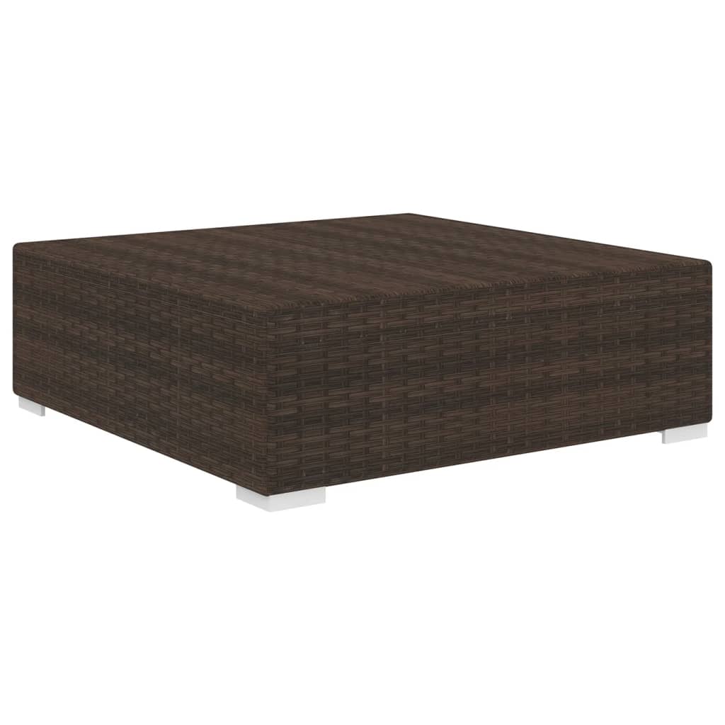 Modular-Fußhocker mit Kissen Poly Rattan Braun
