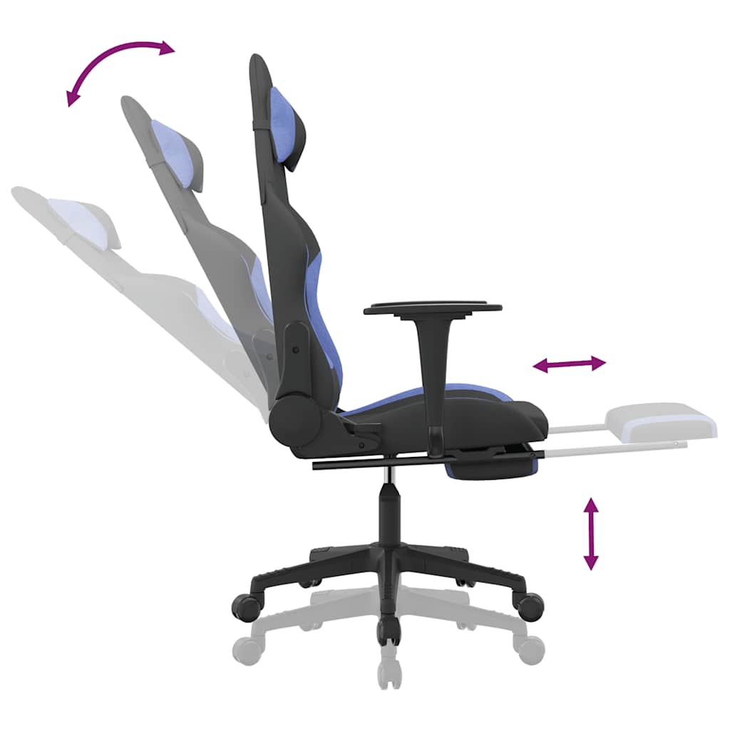 Gaming-Stuhl mit Massagefunktion Schwarz und Creme Stoff