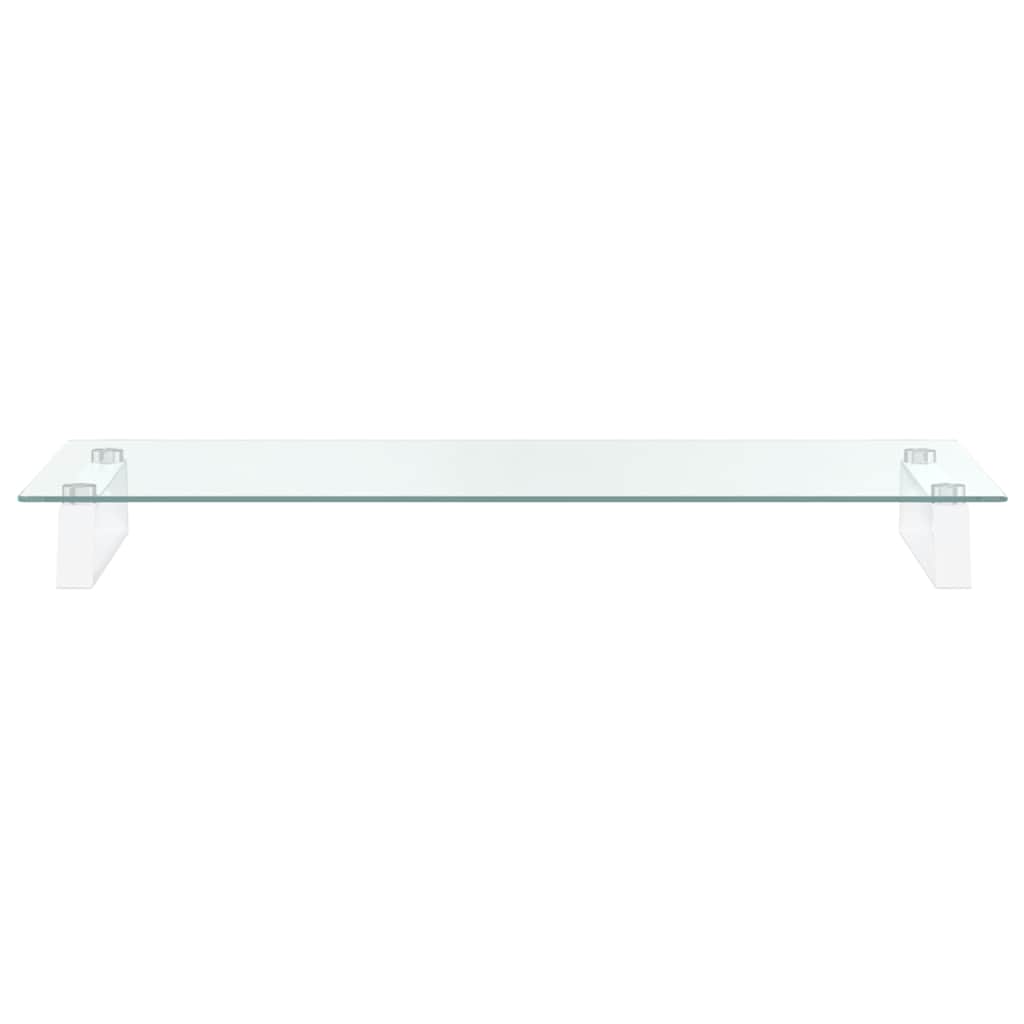 Monitorständer Weiß 60x20x8 cm Hartglas und Metall