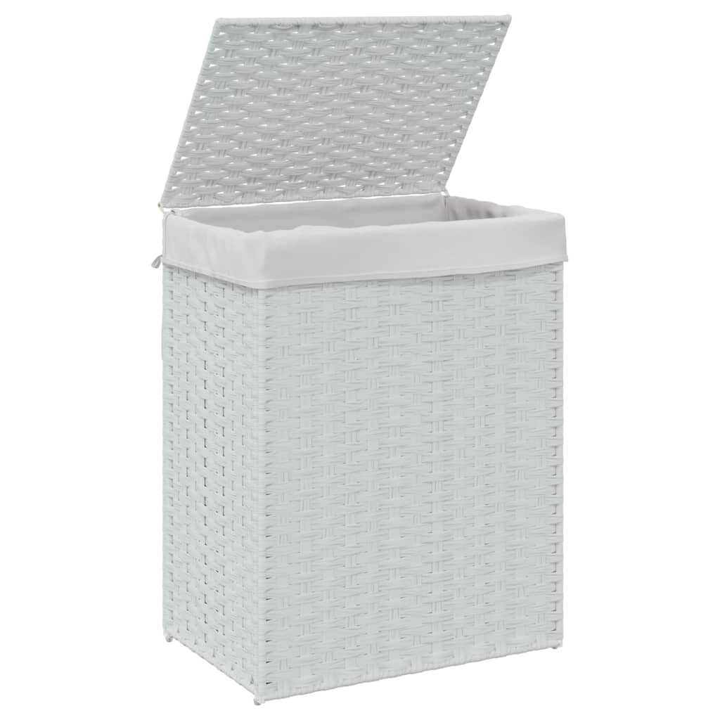 Wäschekorb mit Deckel 46x33x60 cm Poly Rattan