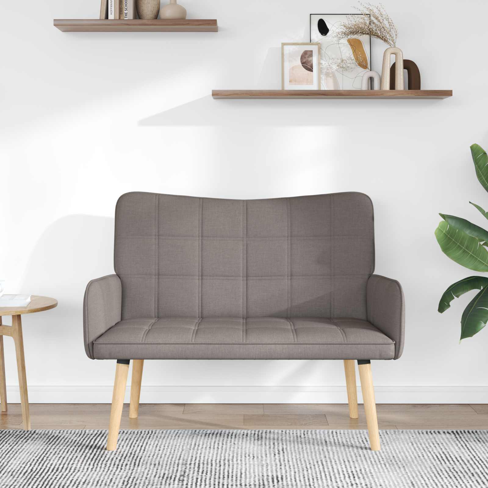 2-Sitzer Sofa Hellgrau 115 x 61 x 87 cm Stoff